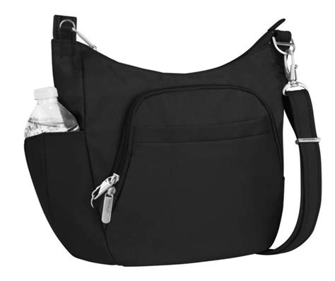 travelon classic rfid blocking anti-theft crossbody bucket bag black|best travelon crossbody bag.